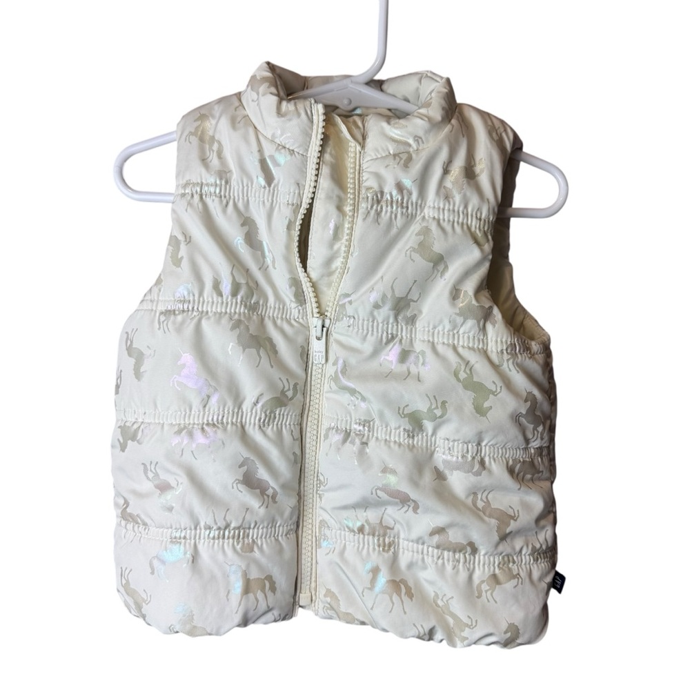 Baby GAP Unicorn Toddler Girl Puffer Vest 2